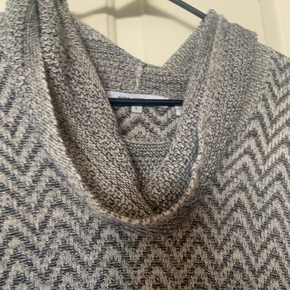 Grey/Black herringbone design,swooped neck sweater. Soft and light weight. - Picture 2 of 8